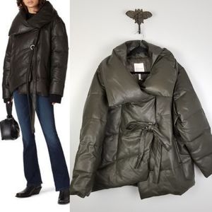 Avec Les Filles | NWOT Wrap Tie Front Puffer Coat